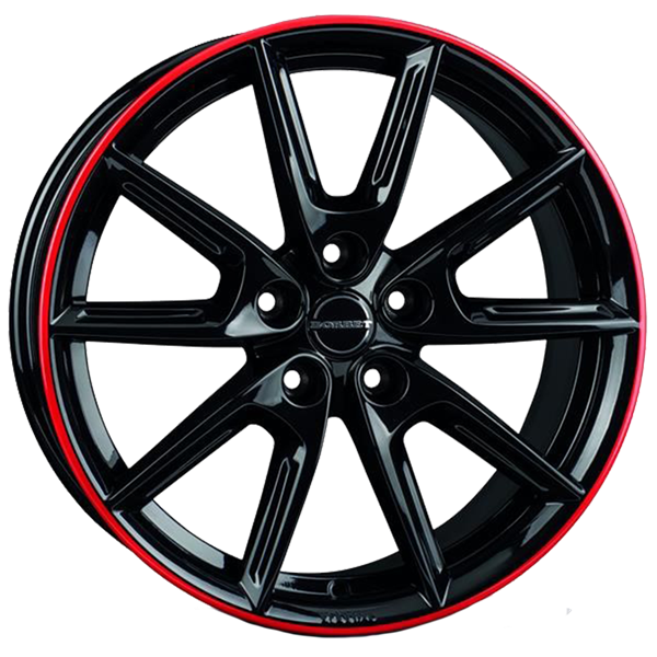 Borbet LX18 black glossy rim red 8,00x18 5x112,00 ET44,00