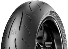 Primer plano de la banda de rodadura Metzeler Sportec M9 RR 200/55ZR17 (78 W) Traseros TL M/C