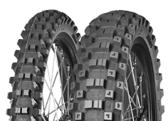 Primer plano de la banda de rodadura Mitas Terra Force - MX MH 60/100-12 36 M Delanteros TT NHS Red, Green Medium Hard