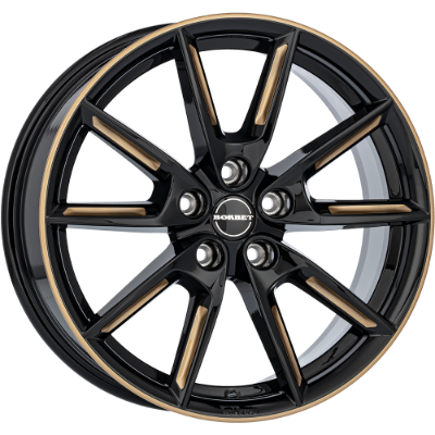 Borbet LX18 black gold spoke rim 8,00x18 5x108,00 ET45,00