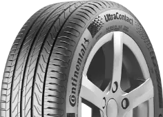 Primer plano de la banda de rodadura Continental UltraContact