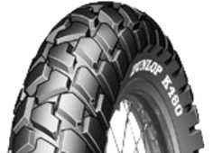 Primer plano de la banda de rodadura Dunlop K460 90/100-19 55 P Delanteros TT