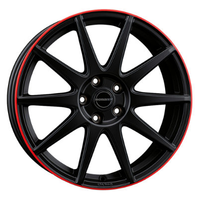 Borbet GTX black matt rim red 8,00x19 5x114,30 ET50,00
