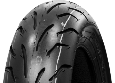 Primer plano de la banda de rodadura Bridgestone B01 80/100-10 46 J Delanteros/Traseros TL