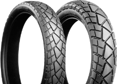 Primer plano de la banda de rodadura Bridgestone TW 201 80/100-19 49 P Delanteros TT M/C