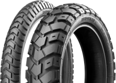 Primer plano de la banda de rodadura Heidenau K60 Scout 110/80 B19 59 T Delanteros TL M/C M+S