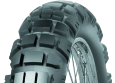 Primer plano de la banda de rodadura Mitas E-09 140/80-17 69 R Traseros TL Yellow, DAKAR, M+S